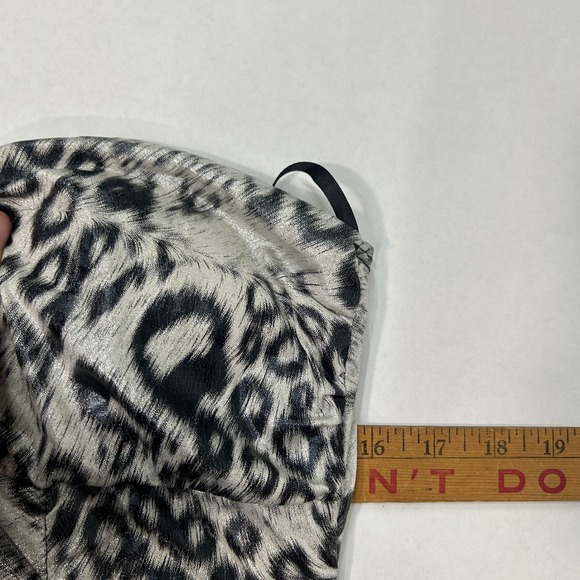 Vintage Y2K Taboo Animal Print Halter Dress XL Ruched Bodycon Club Mob Wife Glam - Picture 9 of 9